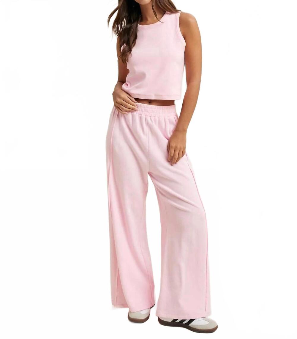 NEW WISHLIST sunny daze tank top and wide leg pants set in ballet